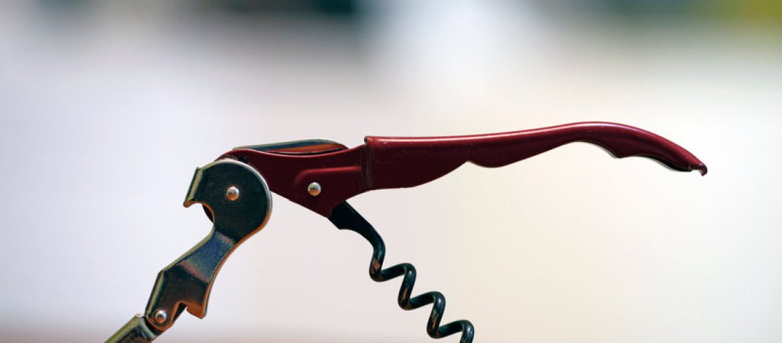Close-up on a corkscrew for wine