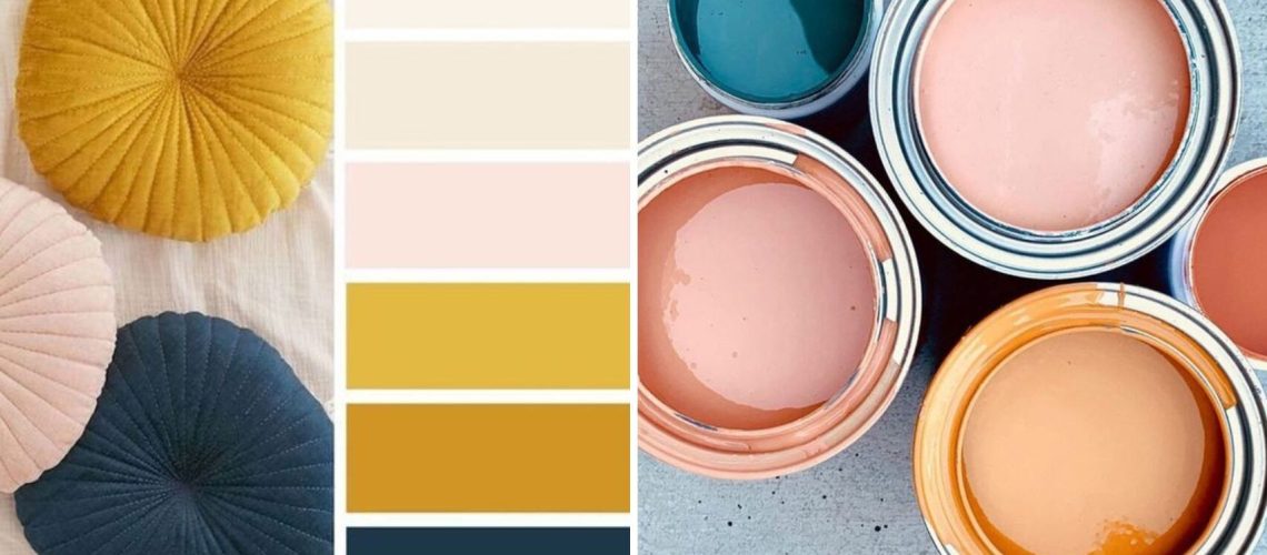 Palette de couleurs pour les murs d'une maison lumineuse et chaleureuse